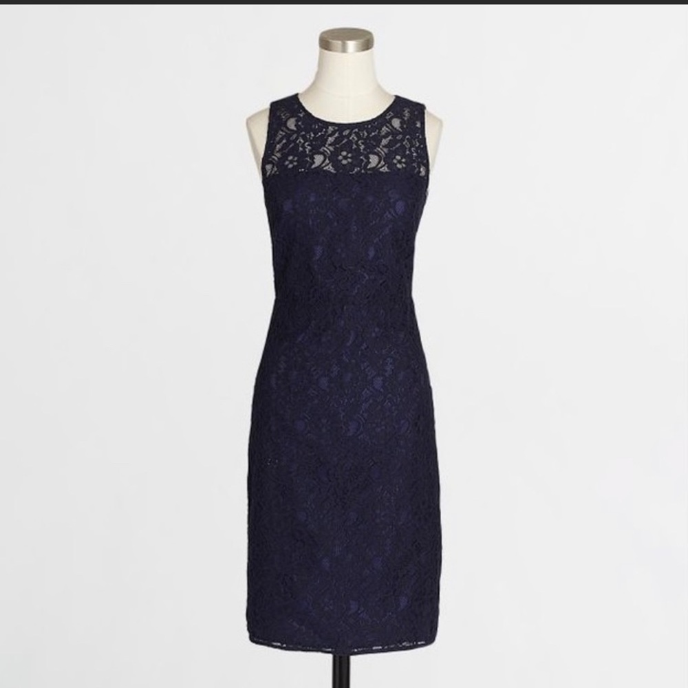 J.CREW Pamela Navy Lace Sheath Dress - Size 4